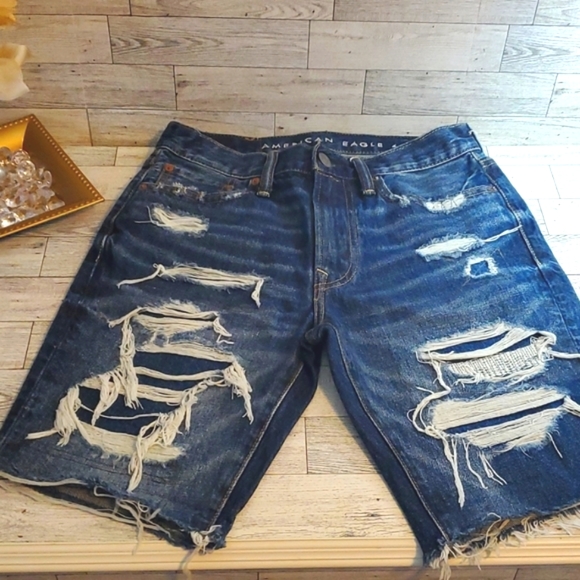 2 Pair of Mens American Eagle Jean Shorts - Picture 2 of 8